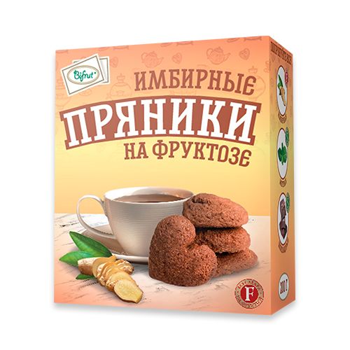 фото упаковки Bifrut Пряники имбирные на фруктозе