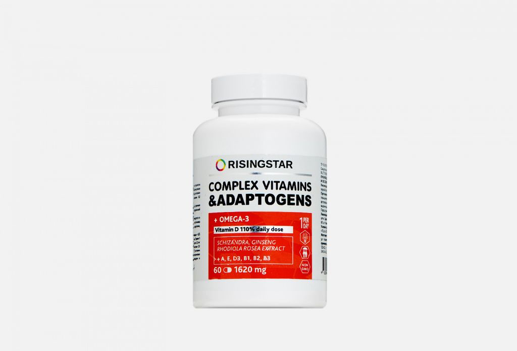 фото упаковки Risingstar Комплекс витаминов и адаптогенов с Омега-3