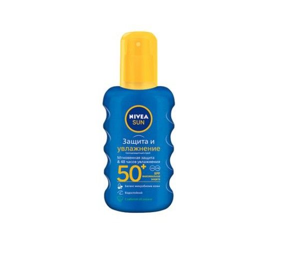 фото упаковки Nivea Sun Защита и увлажнение водостойкий спрей SPF50+