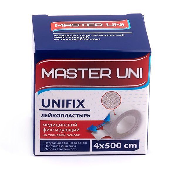 Master Uni Unifix Лейкопластырь тканевая основа, 4х500, пластырь, 1 шт. купить по цене от 106 руб в Волгограде, заказать с доставкой в аптеку, инструкция по применению, отзывы, аналоги, PharmLine Limited