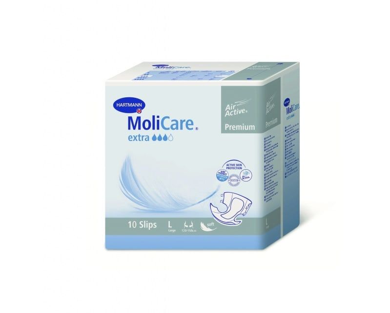 MoliCare Premium Extra soft Подгузники воздухопроницаемые, Large L (3), 120-150см, 10 шт.