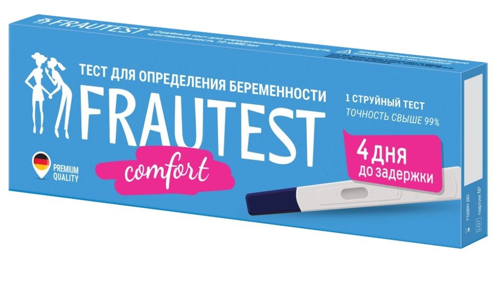 фото упаковки Frautest Comfort Тест на беременность, 1 шт. фото упаковки Frautest Comfort Тест на беременность