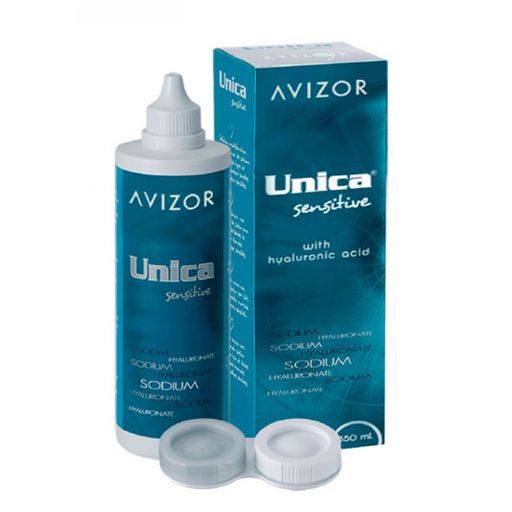 Avizor Unica Sensitive Раствор для линз, раствор для обработки и хранения контактных линз, 350 мл, 1 шт.