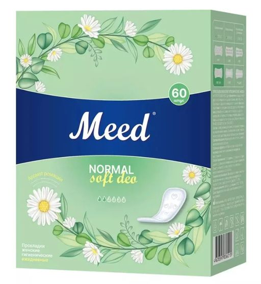Meed Normal Soft deo Прокладки ежедневные целлюлозные, прокладки гигиенические, ароматизированные, 60 шт.