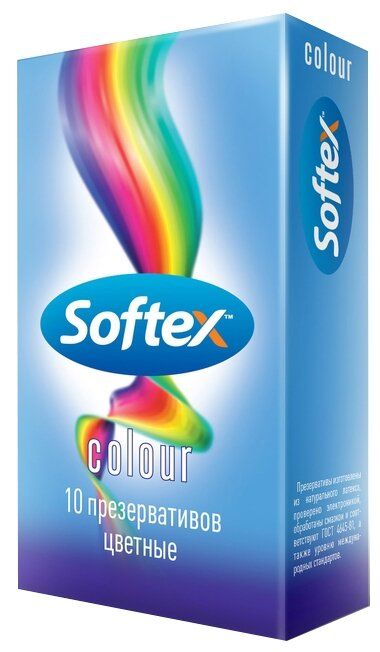 Презервативы Софтекс/Softex Colour цветные , презерватив, цветные, 10 шт.
