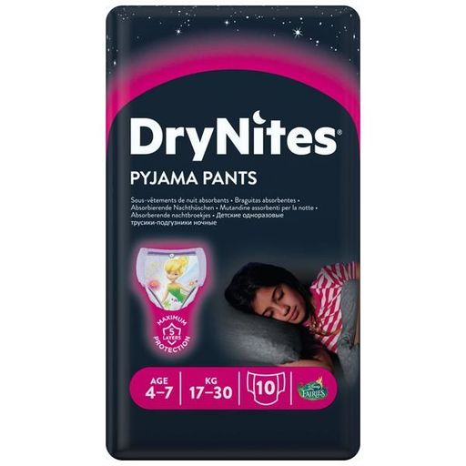 Huggies Drynites Подгузники-трусики, 4-7 лет, 17-30 кг, для девочек, 10 шт.