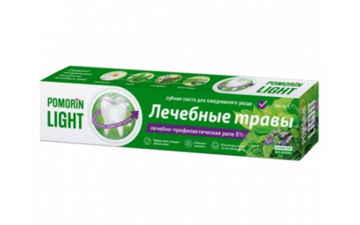 Pomorin Light Лечебные травы Зубная паста, паста зубная, 100 г, 1 шт.