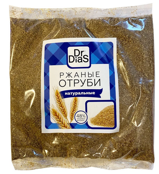 Dr.DiaS Отруби ржаные, натуральный, 200 г, 1 шт.