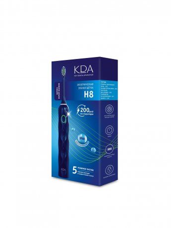 КДА электрическая зубная щетка H8, щетка зубная электрическая, темно-синего цвета, 1 шт.