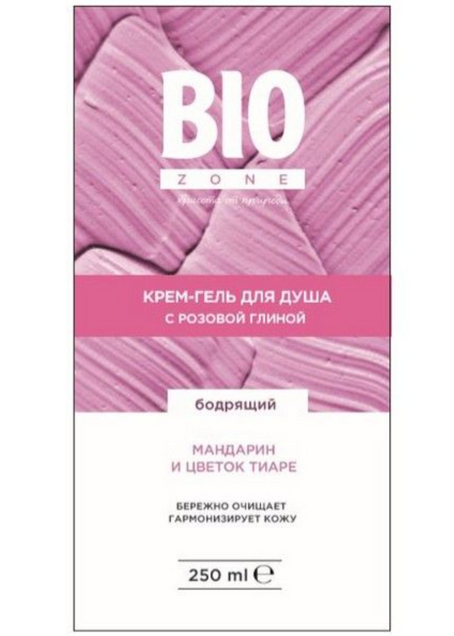 BioZone Крем-гель для душа с розовой глиной, бодрящий, 250 мл, 1 шт.