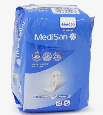 MediSan Normal soft прокладки урологические, прокладки урологические, нормал, 14 шт.